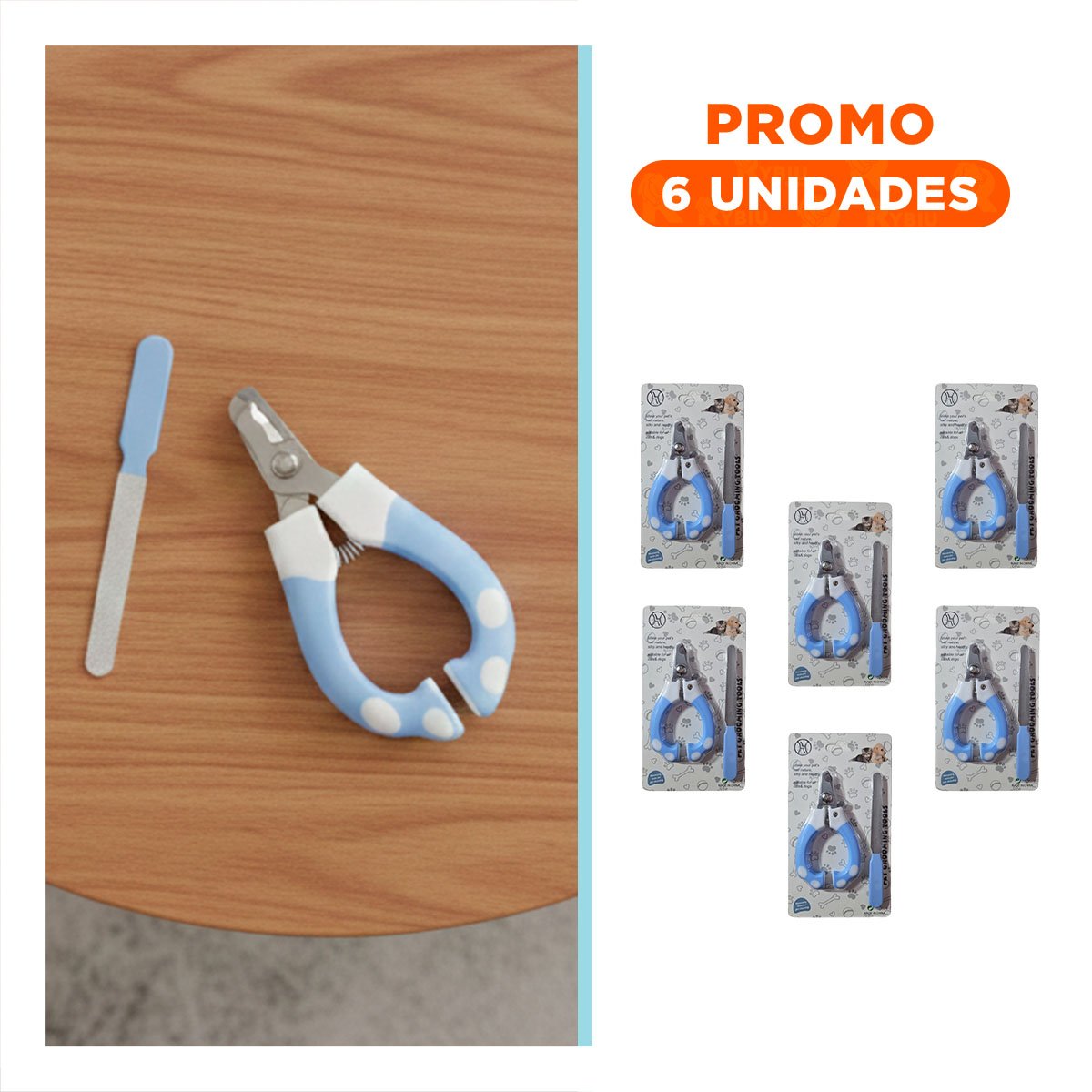 PACK6 HERRAMIENTA COMPACTA CON LIMA 15X7 5 CM CELESTE Y BLANCO - 1