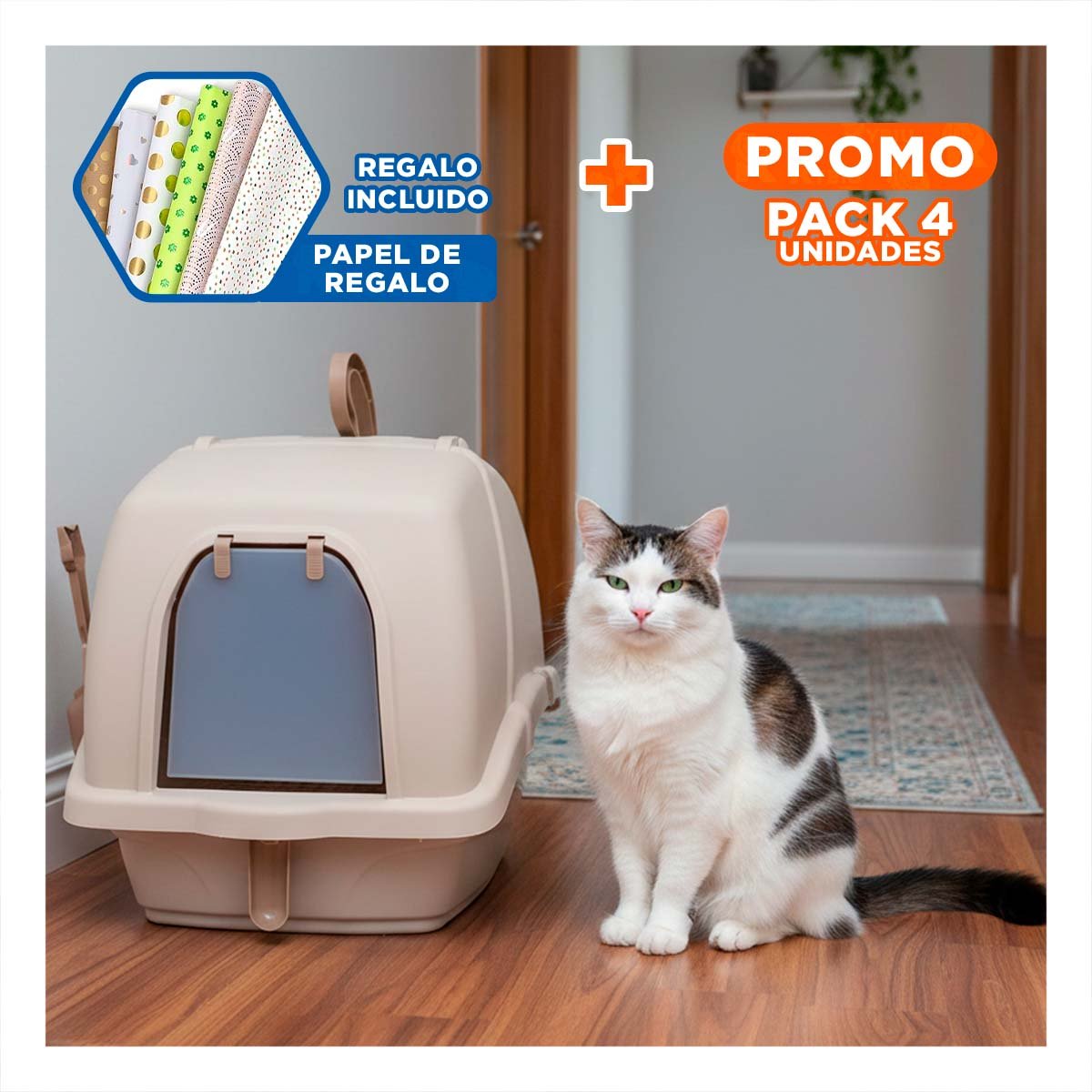 PACK4 ARENERO RESISTENTE CERRADO CON CERNIDOR Y PALA BEIGE Y MARRON Y+PAPEL REGALO - 1