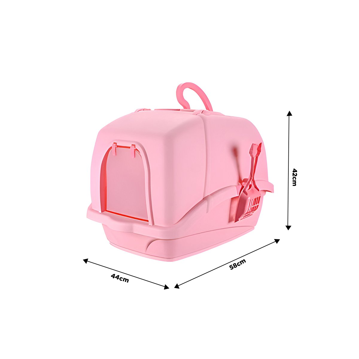 PACK4 CAJA SANITARIA CON CERNIDOR Y PALA ROSADO PARA GATOS Y+REGALO STICKER - 4