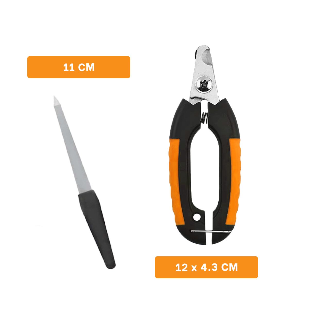 KIT ERGONOMICO CORTA UNA CON LIMA 12X4 3 CM NARANJA Y NEGRO NUMBELL Y+REGALO STICKER - 4