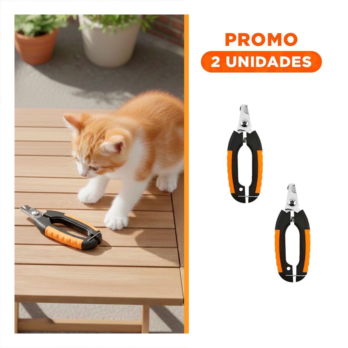 PACK2 CORTAUÑAS PRACTICO CON LIMA 12X4 3 CM NARANJA Y NEGRO NUMBELL - 1
