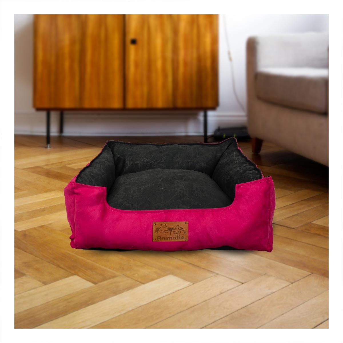 PACK6 ZONA FUCSIA PARA PERRO TALLA M CON CENTRO NEGRO Y+REGALO STICKER - 5