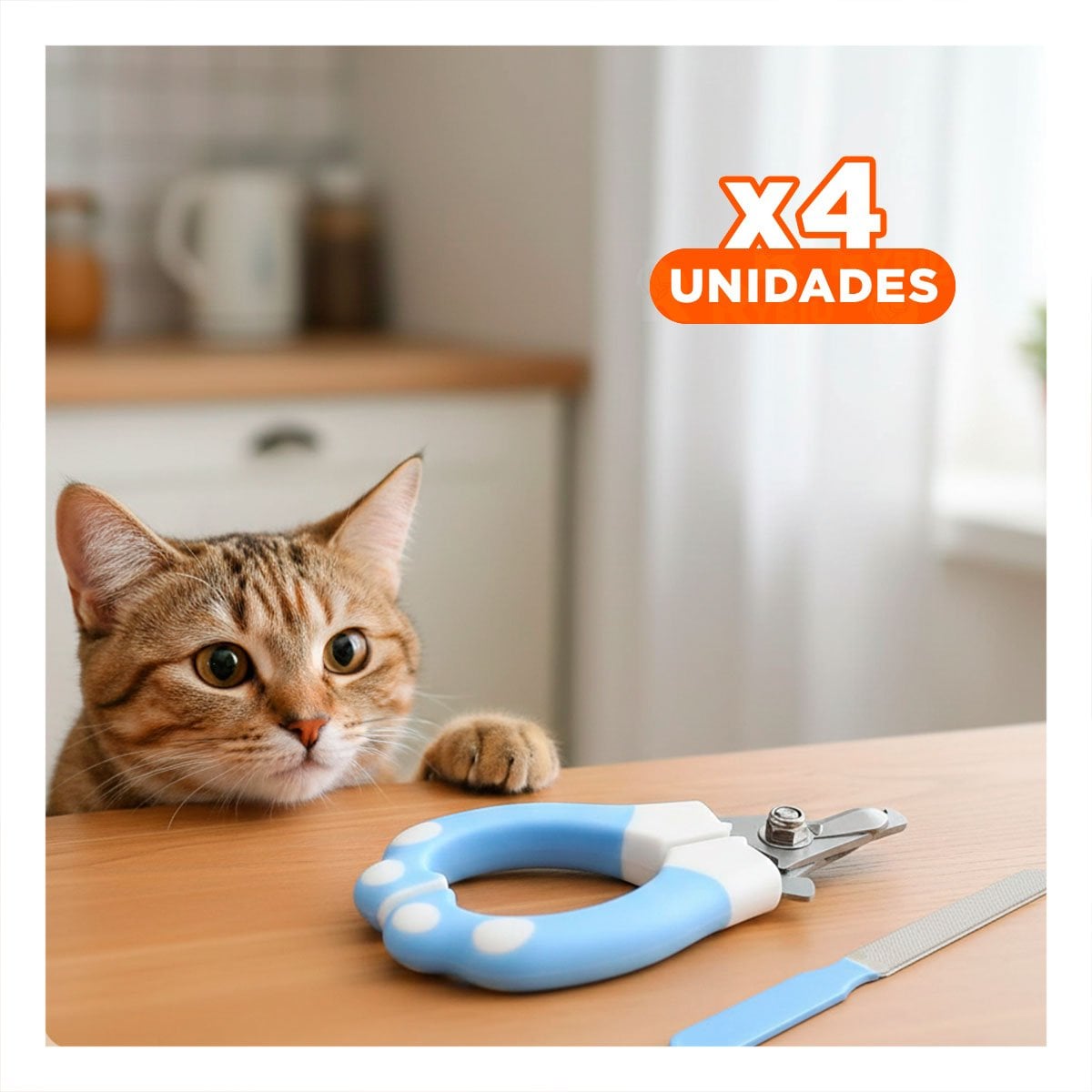 PACK4 CORTA UNA COMPACTO CON LIMA 15X7 5 CM CELESTE Y BLANCO - 1