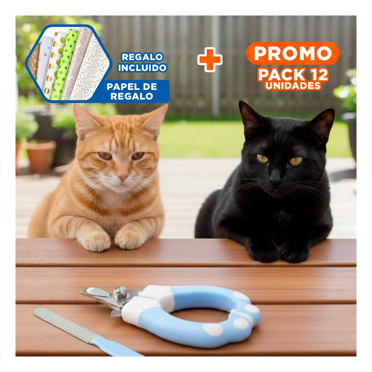 PACK12 CORTAUÑAS ERGONOMICO PROFESIONAL 15X7 5 CM CELESTE Y BLANCO Y+PAPEL REGALO - 1