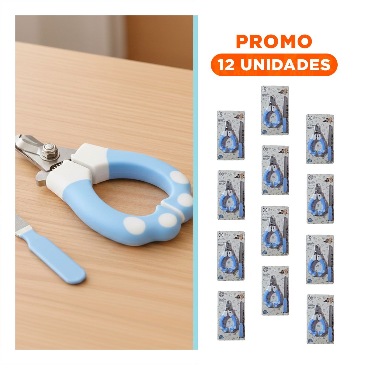 PACK12 HERRAMIENTA ERGONOMICA CON LIMA 15X7 5 CM CELESTE Y BLANCO Y+REGALO STICKER - 1