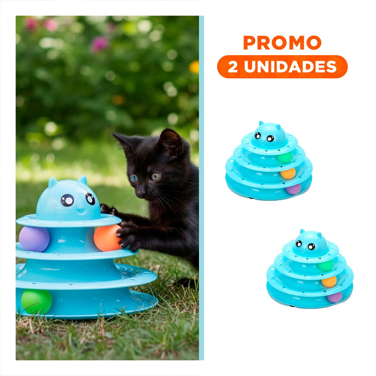 PACK2 JUEGO DE ENTRETENIMIENTO CON 3 NIVELES PELOTAS CELESTE - 1
