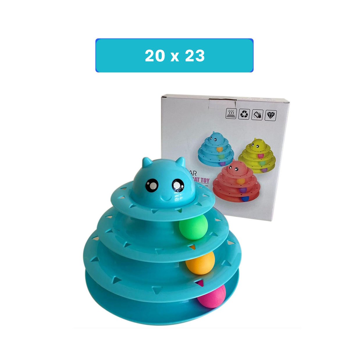 PACK2 JUEGO DE ENTRETENIMIENTO CON 3 NIVELES PELOTAS CELESTE - 4