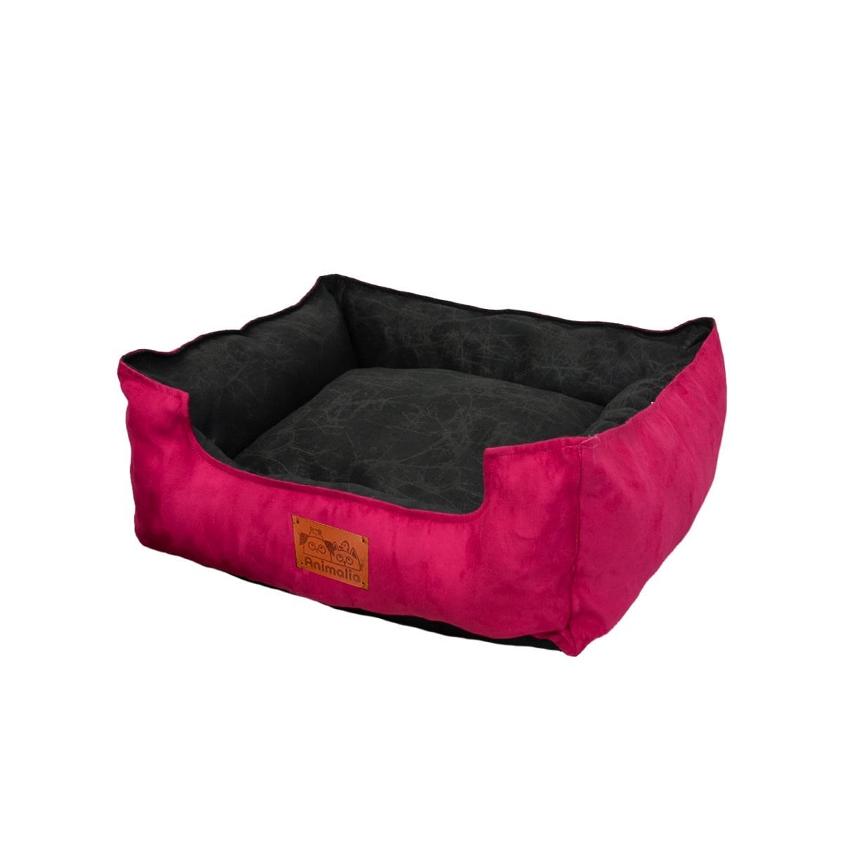 SOPORTE ACOLCHADO PARA PERRO TALLA M FUCSIA CENTRO NEGRO Y+PAPEL REGALO - 1