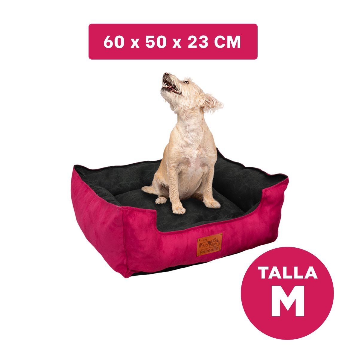 PACK4 BASE FUCSIA PARA PERRO TALLA M CON CENTRO NEGRO - 4