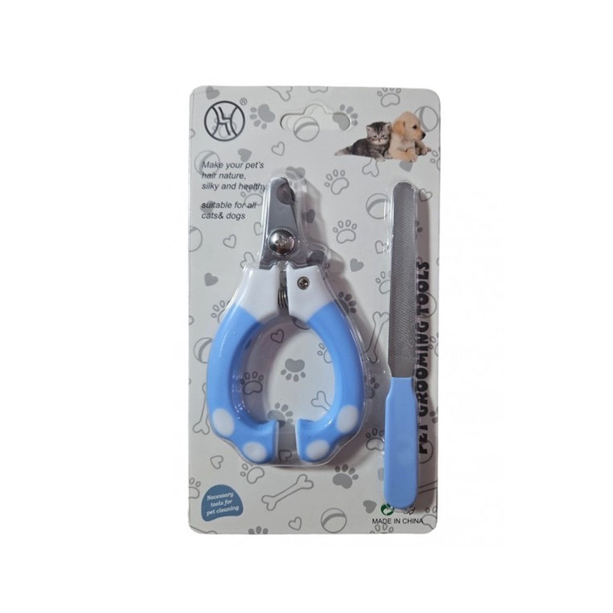 KIT MANICURE CON CORTA UNA Y LIMA 15X7 5 CM CELESTE Y BLANCO Y+REGALO STICKER - 3