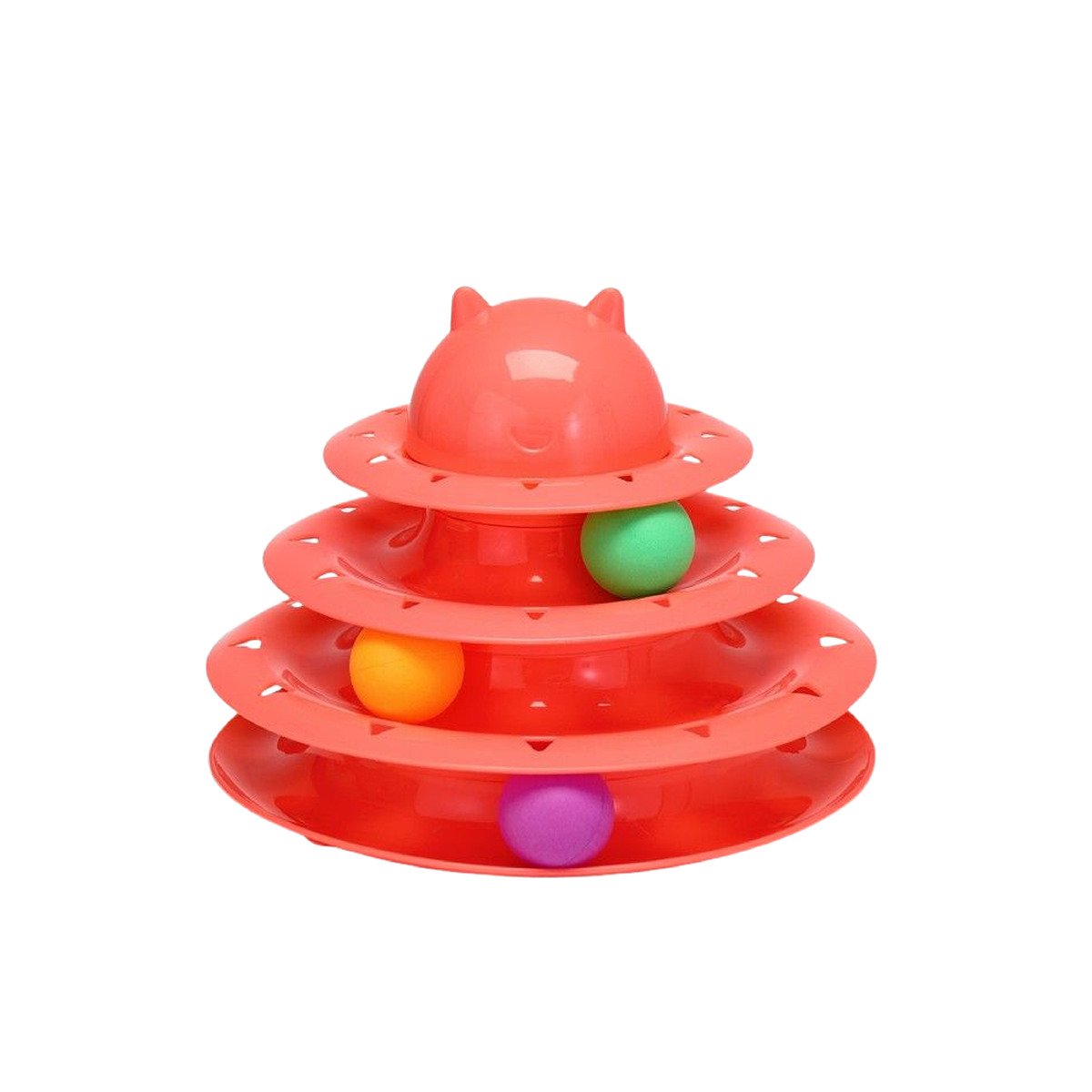 PLATAFORMA CON PELOTAS DE 3 NIVELES ROSADO PARA GATO ACTIVO Y+REGALO STICKER - 3