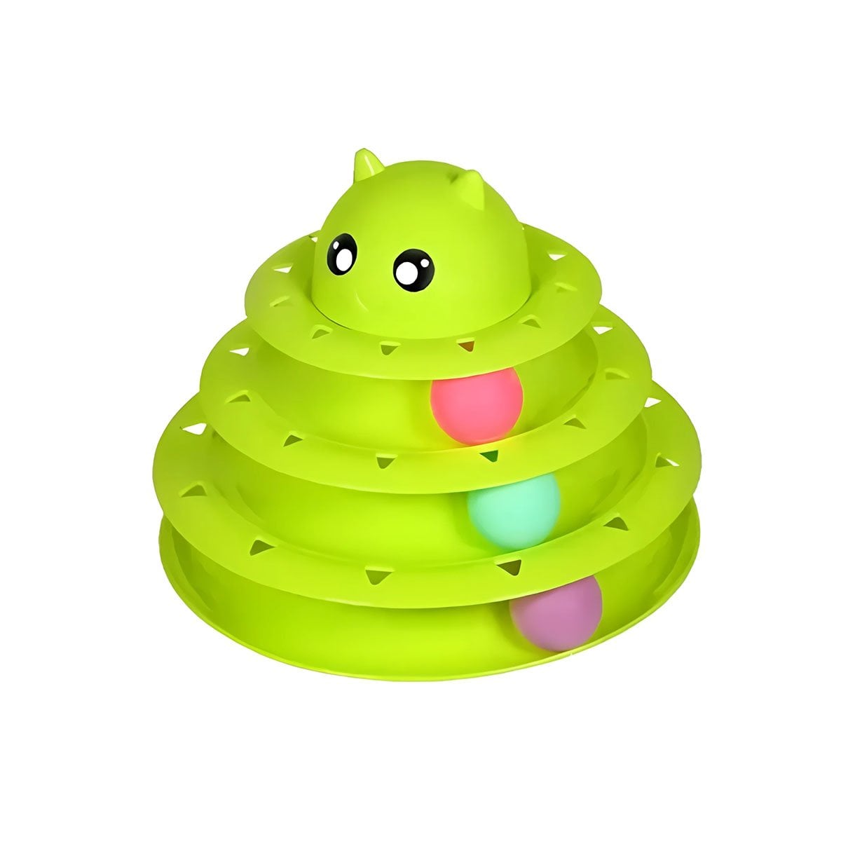 PACK6 ESTRUCTURA MODERNA DE 3 NIVELES CON PELOTAS VERDE LIMON PARA GATO Y+REGALO STICKER - 2