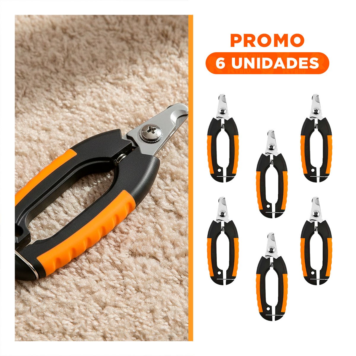 PACK6 HERRAMIENTA MODERNA CON LIMA 12X4 3 CM NARANJA Y NEGRO NUMBELL - 1