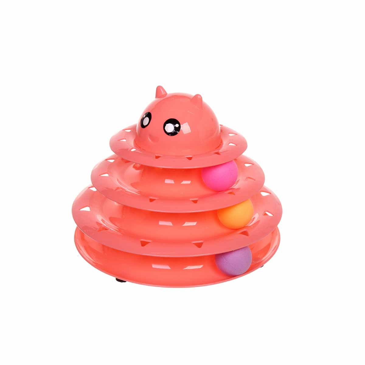 PACK12 CIRCUITO MODERNO DE 3 NIVELES CON PELOTAS ROSADO PARA GATO Y+REGALO STICKER - 2