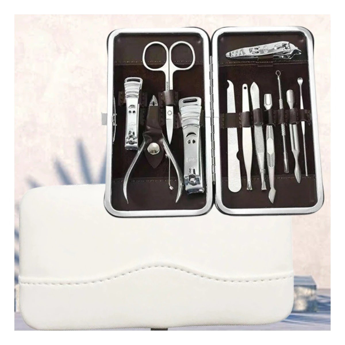 PACK2 MALETA COMPACTA PARA MANICURE Y PEDICURE 12 PIEZAS COLOR BLANCO Y+PAPEL REGALO - 2