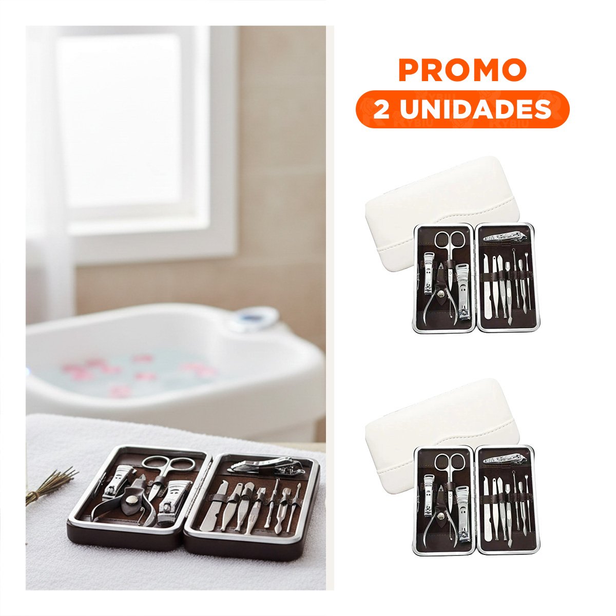 PACK2 EQUIPO PRACTICO PARA CUIDADO DE MANOS Y PIES 12 PIEZAS BLANCO - 1