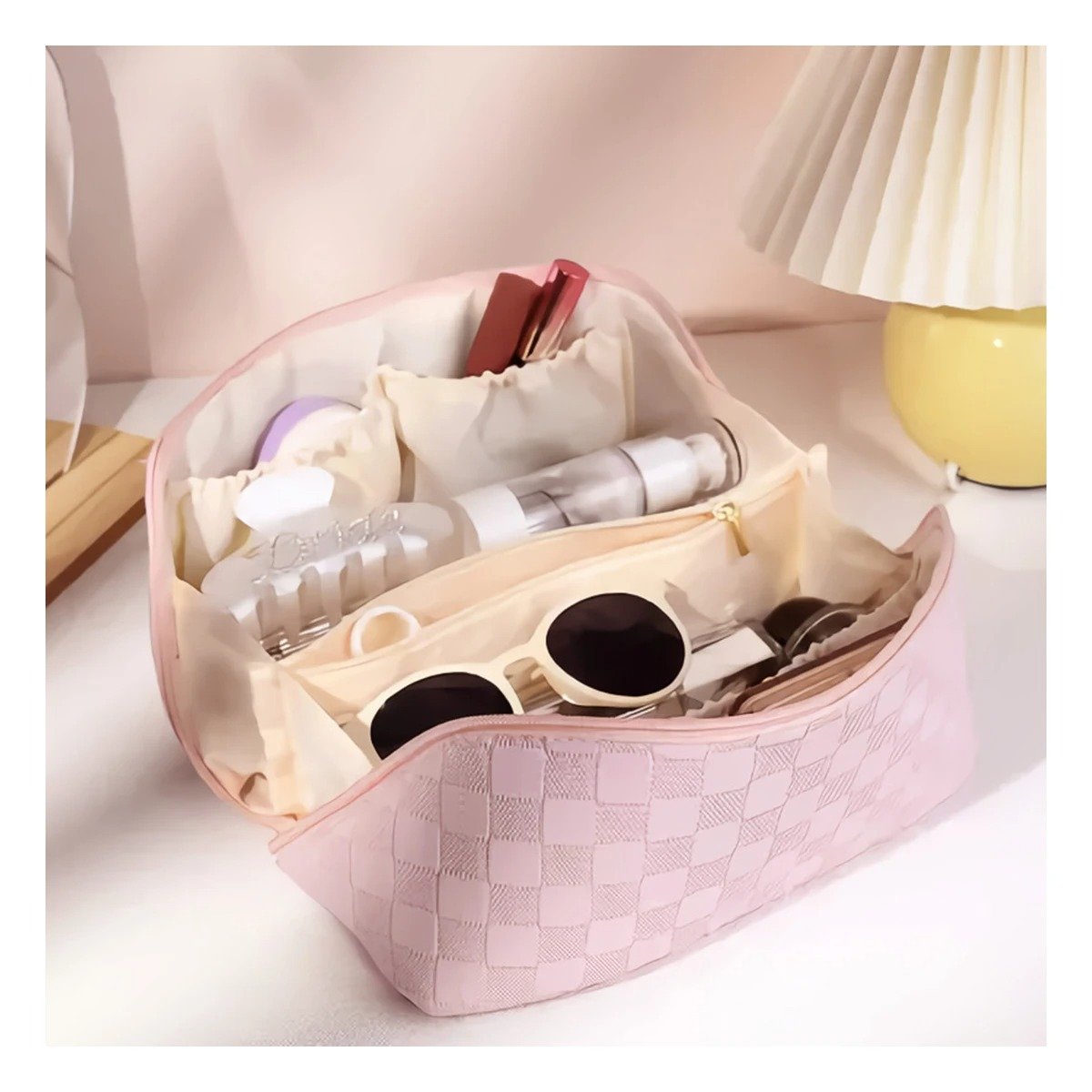 PACK6 ESTUCHE ROSADO PRACTICO PARA COSMETICOS Y VIAJE Y+PAPEL REGALO - 5