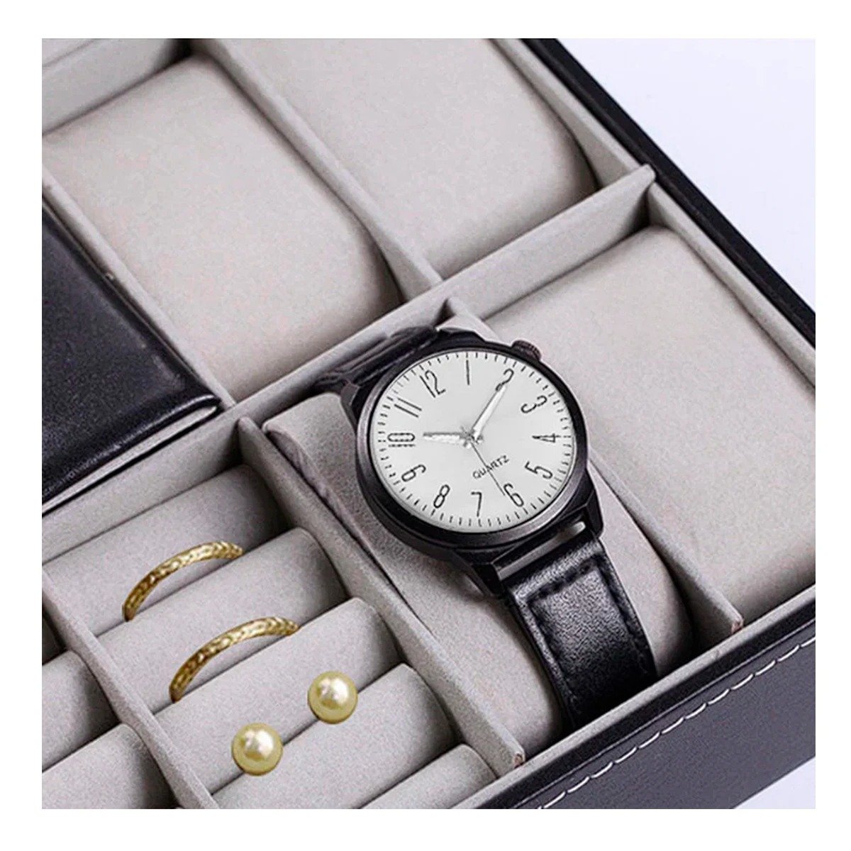 PACK6 EXHIBIDOR ELEGANTE PARA 8 RELOJES PULSERAS Y ANILLOS - 2