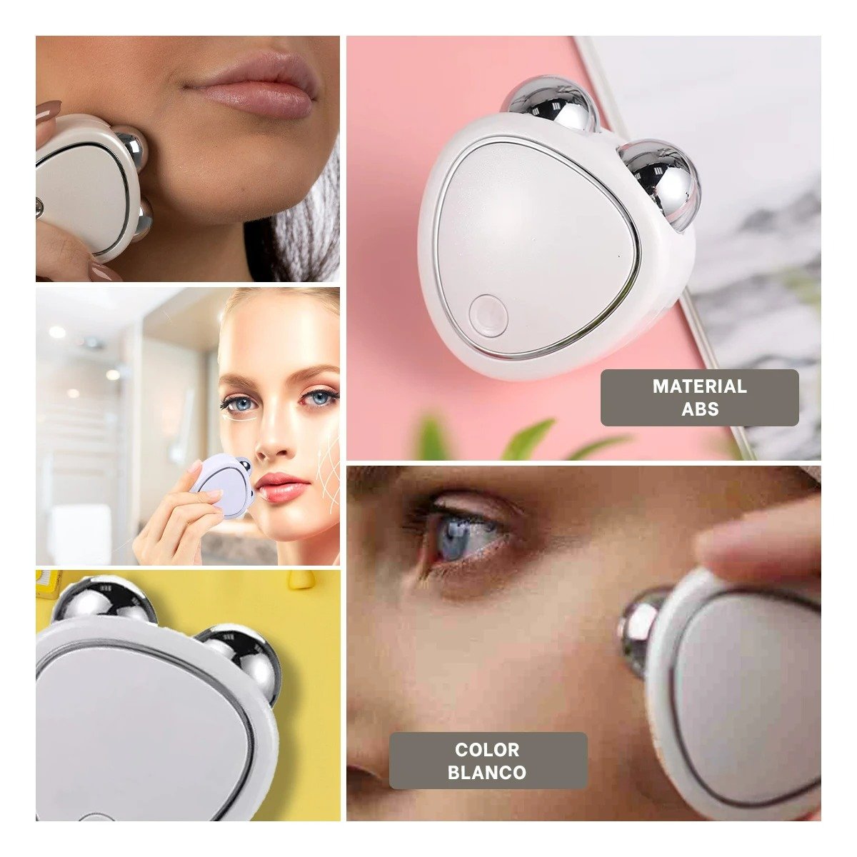 ACCESORIO DE BELLEZA TRIANGULO DE DOBLE RODILLO BLANCO PARA RELAJAR Y TONIFICAR Y+POST IT - 1