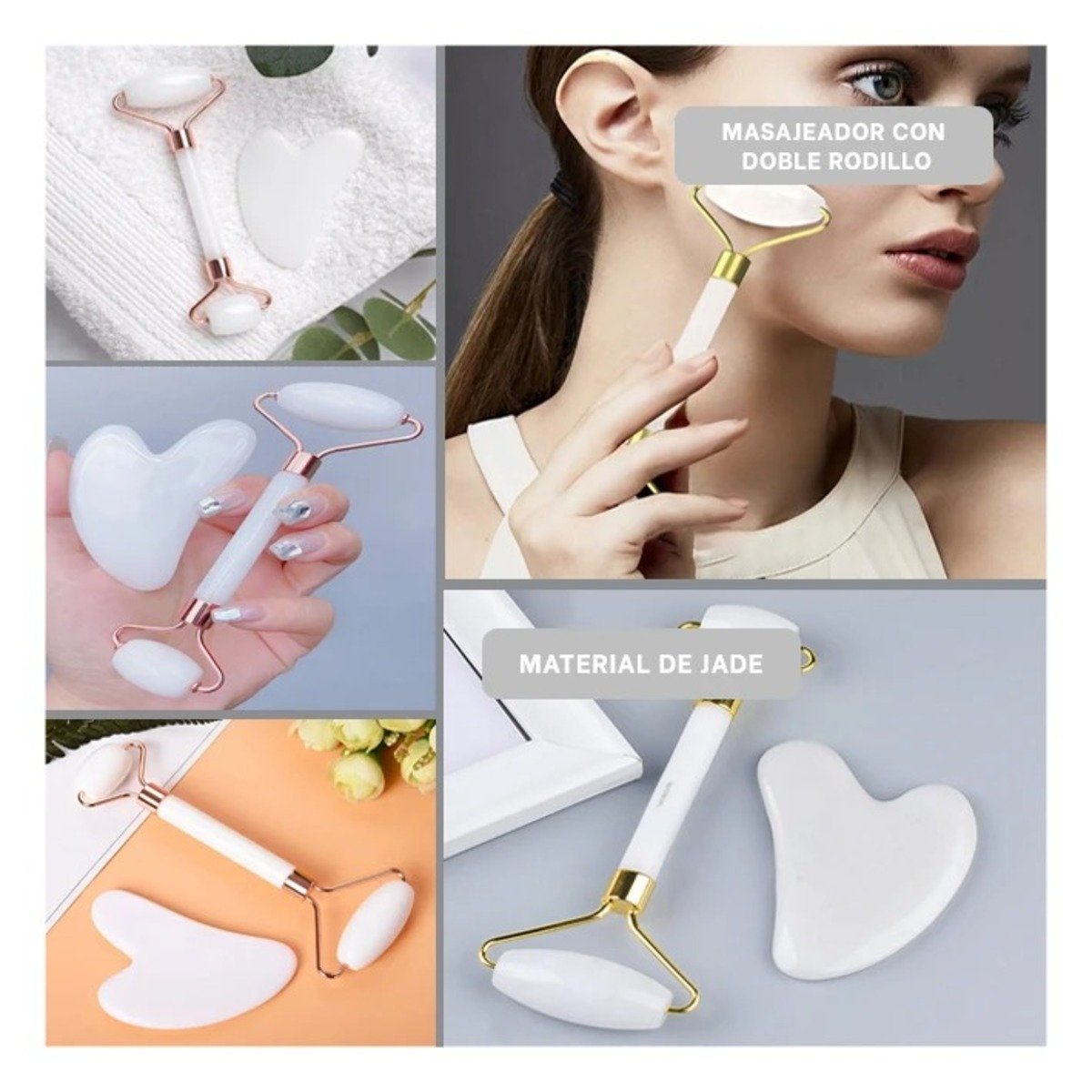 PACK6 EXTRACTOR DE BELLEZA SET DE 2 BLANCO DE JADE PARA HIDRATACION Y RELAX Y+PAPEL REGALO - 3