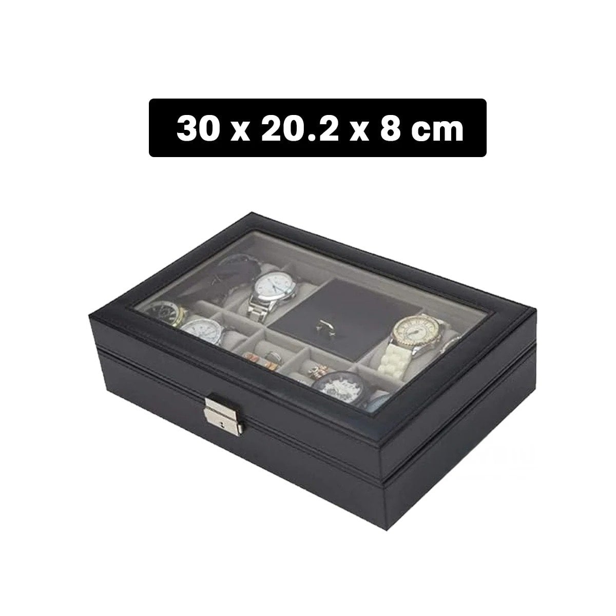 PACK4 VITRINA COMPACTA PARA 8 RELOJES PULSERAS Y ANILLOS Y+REGALO STICKER - 4