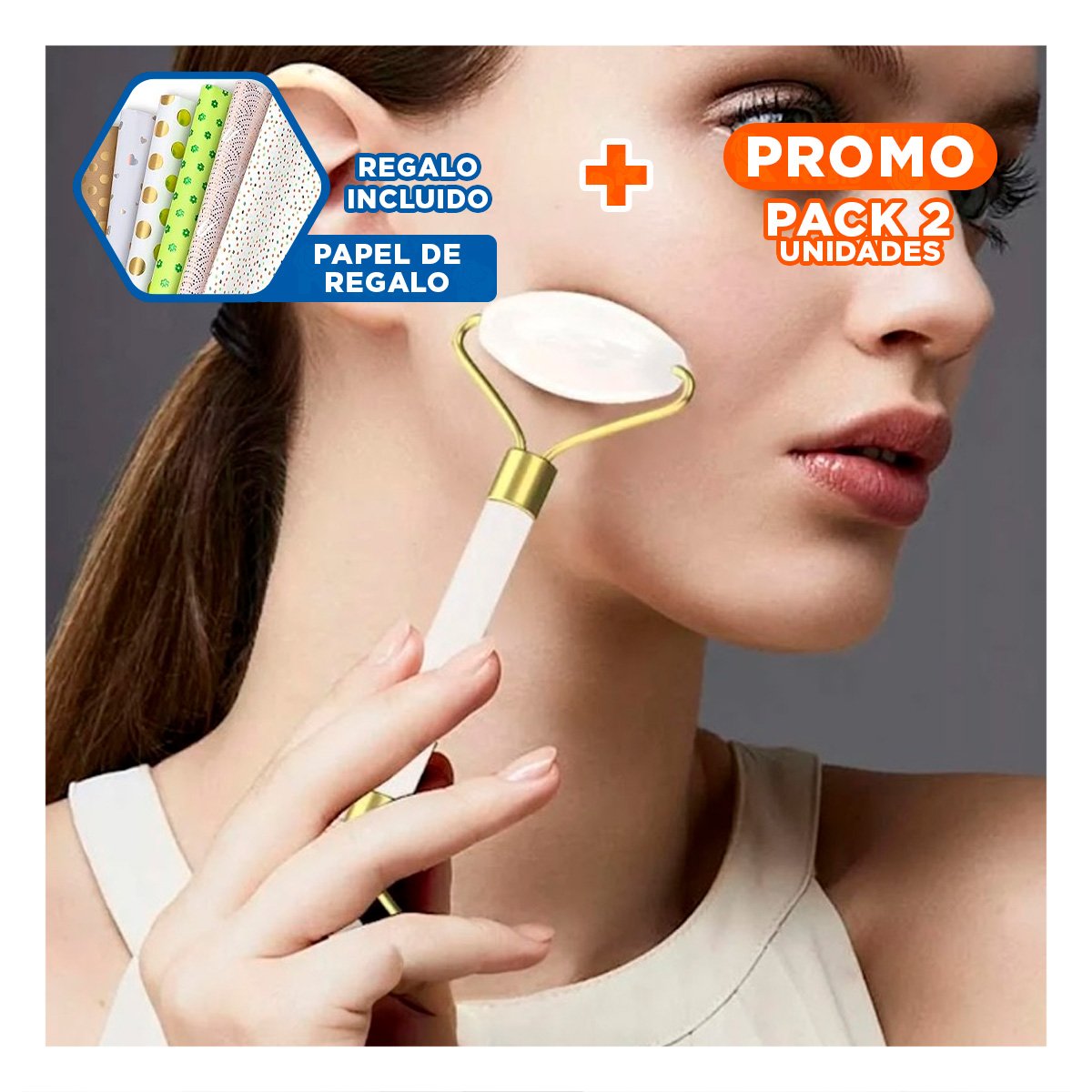 PACK2 DISPOSITIVO DE JADE SET DE 2 BLANCO PARA REJUVENECER Y LUMINOSIDAD Y+PAPEL REGALO - 1