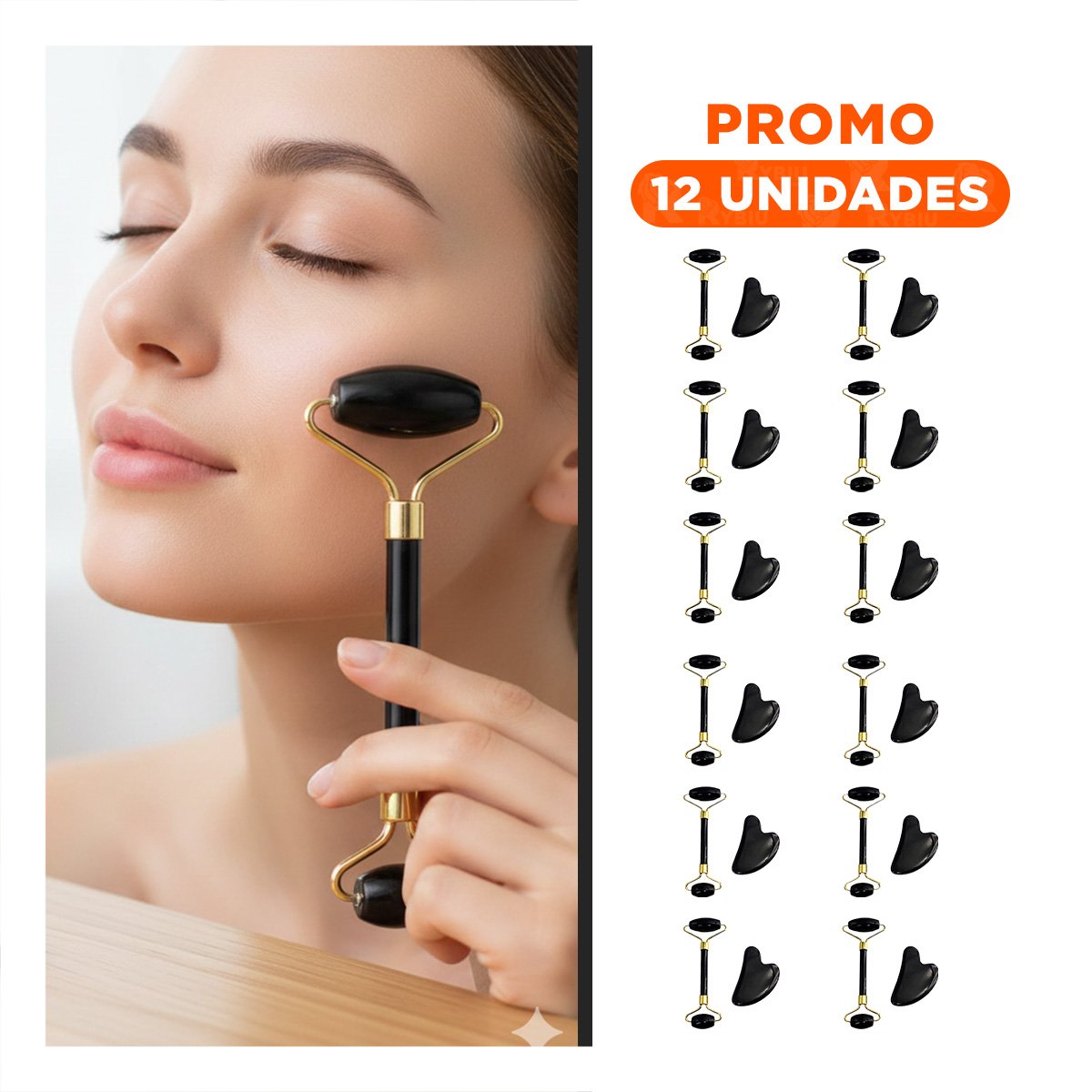 PACK12 INSTRUMENTO NEGRO SET DE 2 DE JADE PARA SPA Y RELAJACION DIARIA Y+REGALO STICKER - 1