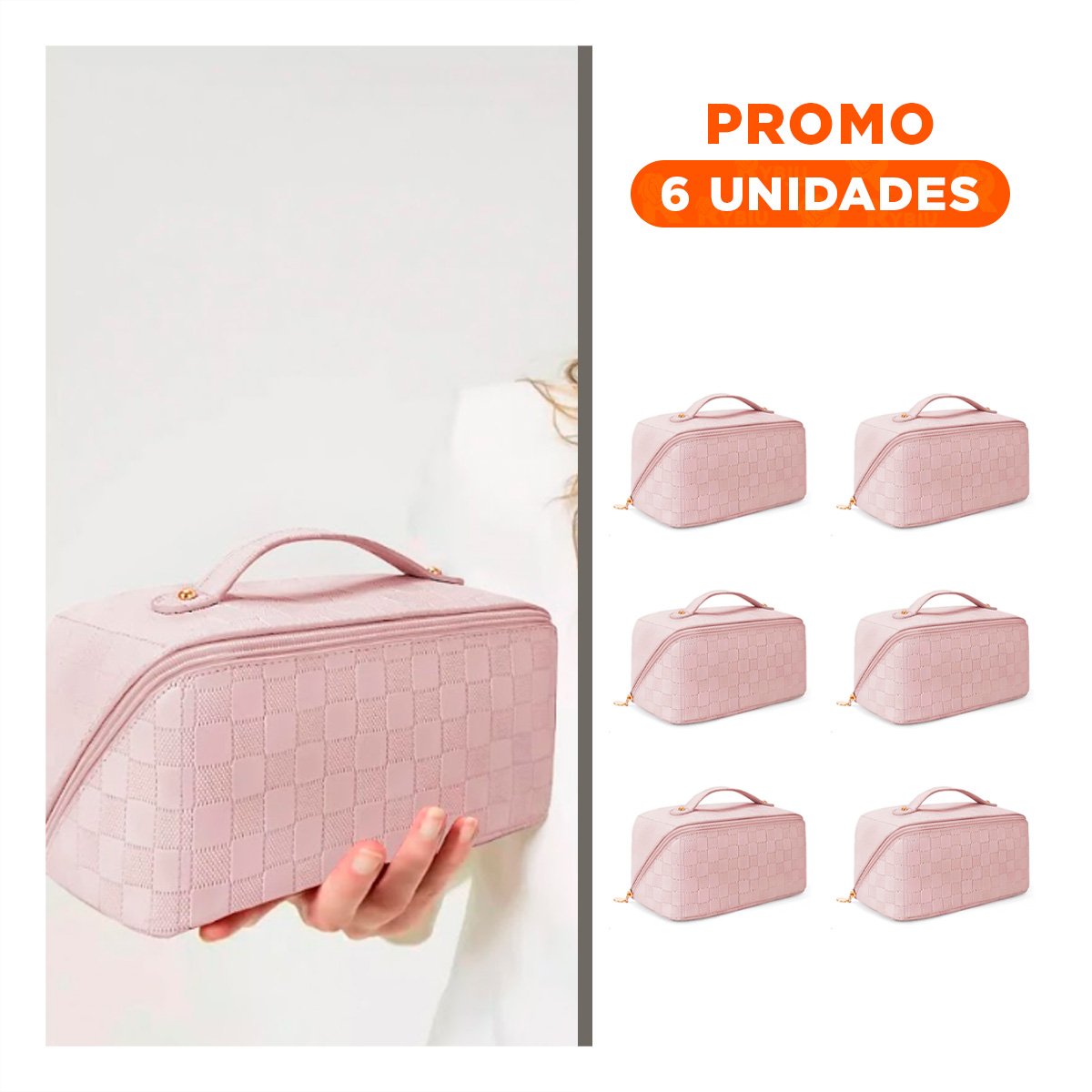 PACK6 ESTUCHE ROSADO FUNCIONAL CON ESTILO MINIMALISTA - 1