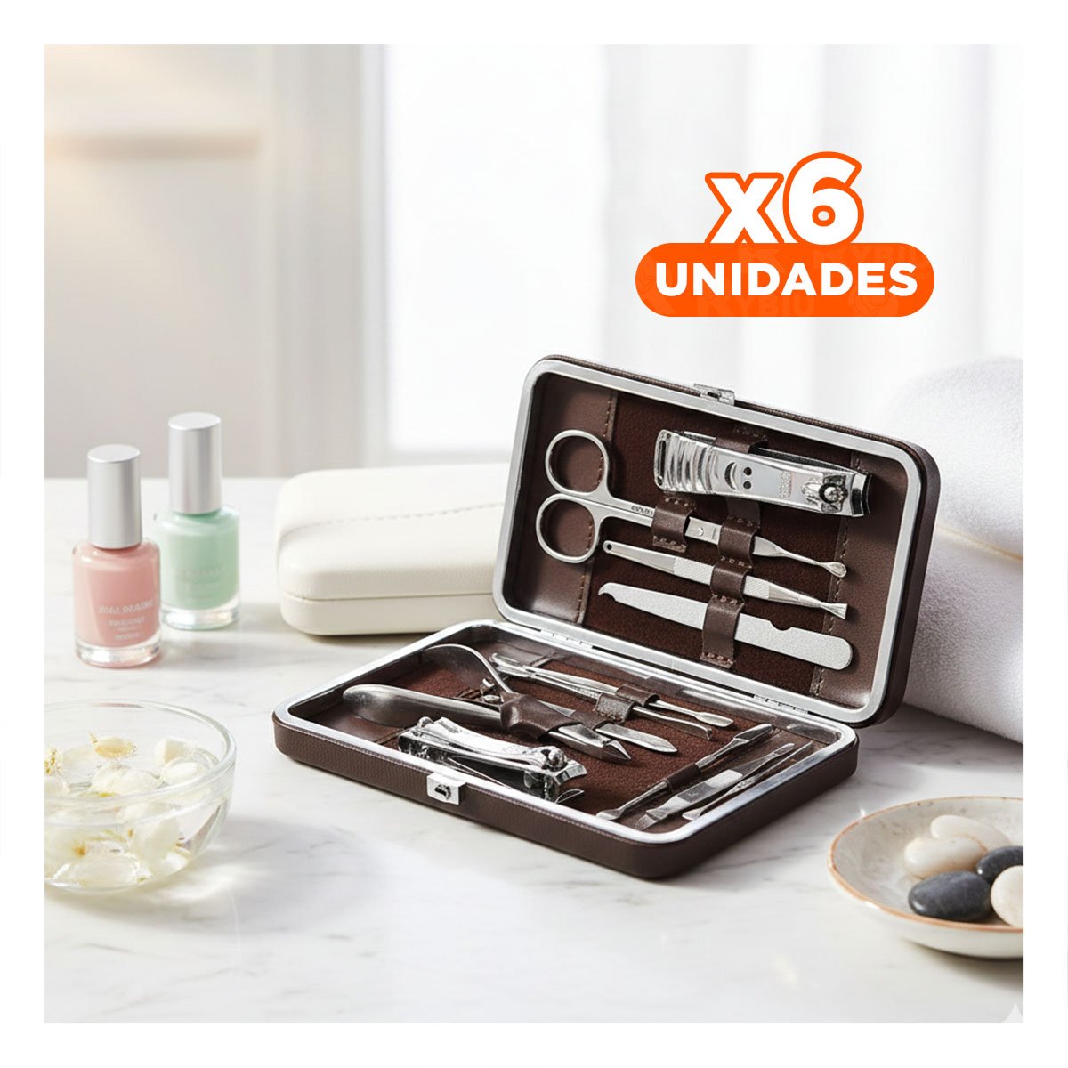 PACK6 ORGANIZADOR DE ACCESORIOS PARA UÑAS 12 PIEZAS BLANCO Y+REGALO STICKER - 1