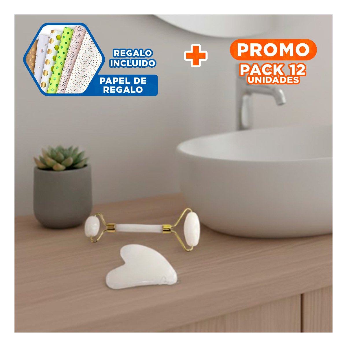 PACK12 INSTRUMENTO BLANCO SET DE 2 DE JADE PARA SPA Y RELAJACION DIARIA Y+PAPEL REGALO - 1