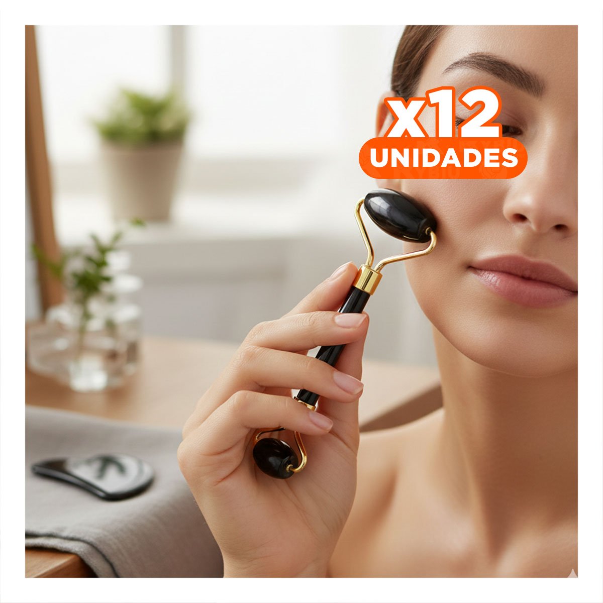 PACK12 INSTRUMENTO FACIAL SET DE 2 DE JADE NEGRO PARA MASAJE PROFUNDO Y BIENESTAR - 1