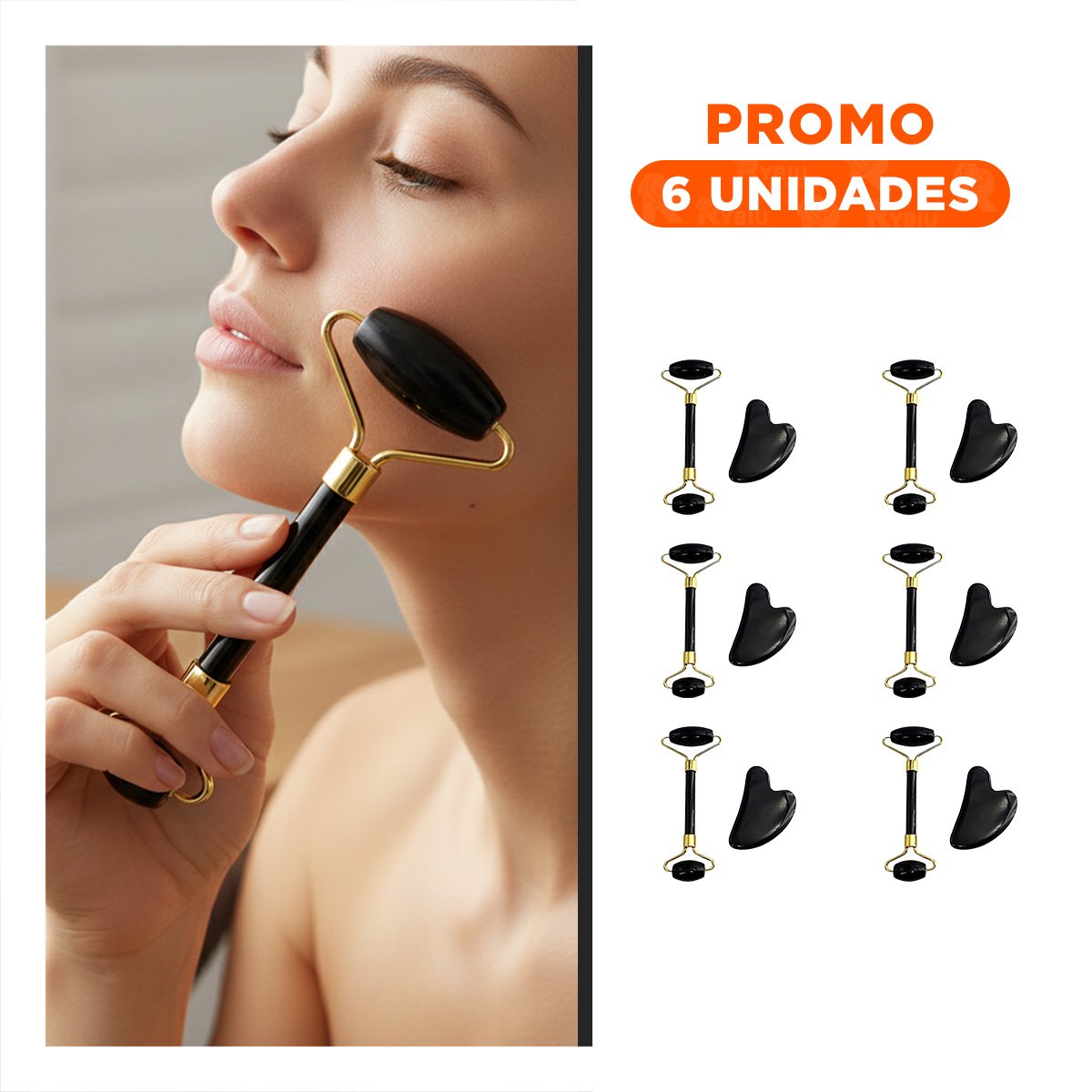 PACK6 EXTRACTOR FACIAL NEGRO SET DE 2 DE JADE PARA REJUVENECIMIENTO Y TONIFICACION - 1