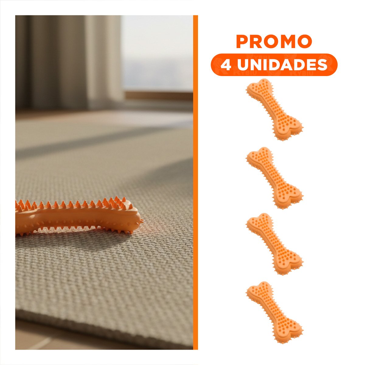 PACK4 PIEZA PEQUENA EN COLOR NARANJA CON CONTORNO HUESO SIMPLIFICADO Y+REGALO STICKER - 1