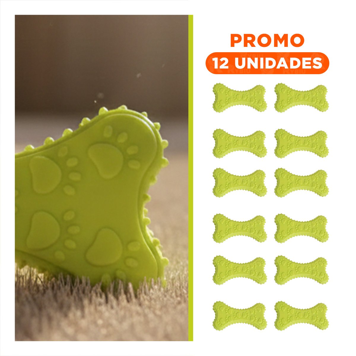 PACK12 ELEMENTO VERDE LIMON CON FORMA HUESO PEQUENO EN ESPACIOS NEUTROS Y+REGALO STICKER - 1