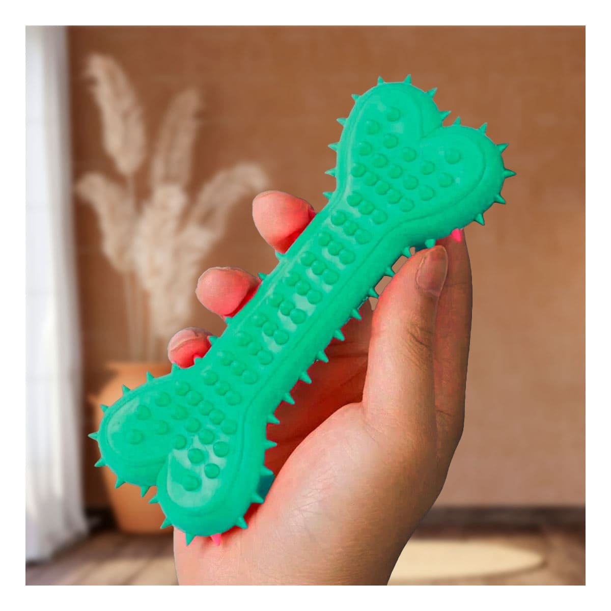 PACK4 JUGUETE DOMESTICO HUESO CON PUAS EN COLOR VERDE AGUA ENTORNOS CONTROLADOS - 2