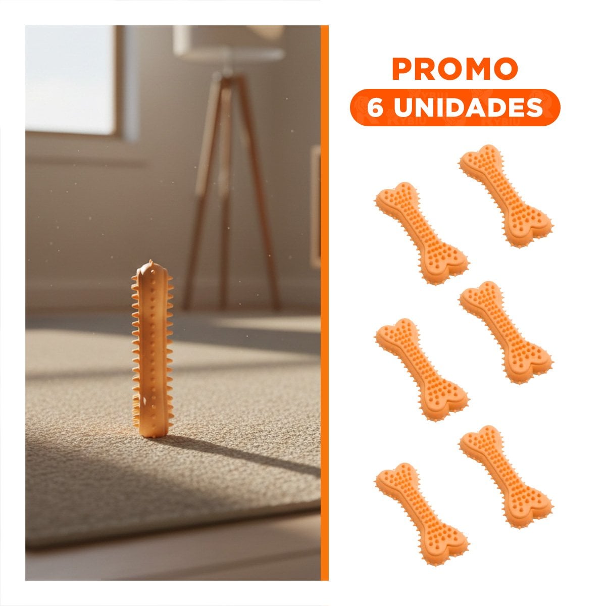 PACK6 ELEMENTO EN COLOR NARANJA HUESO CON PUAS PARA ENTORNOS DE APARIENCIA CLARA - 1