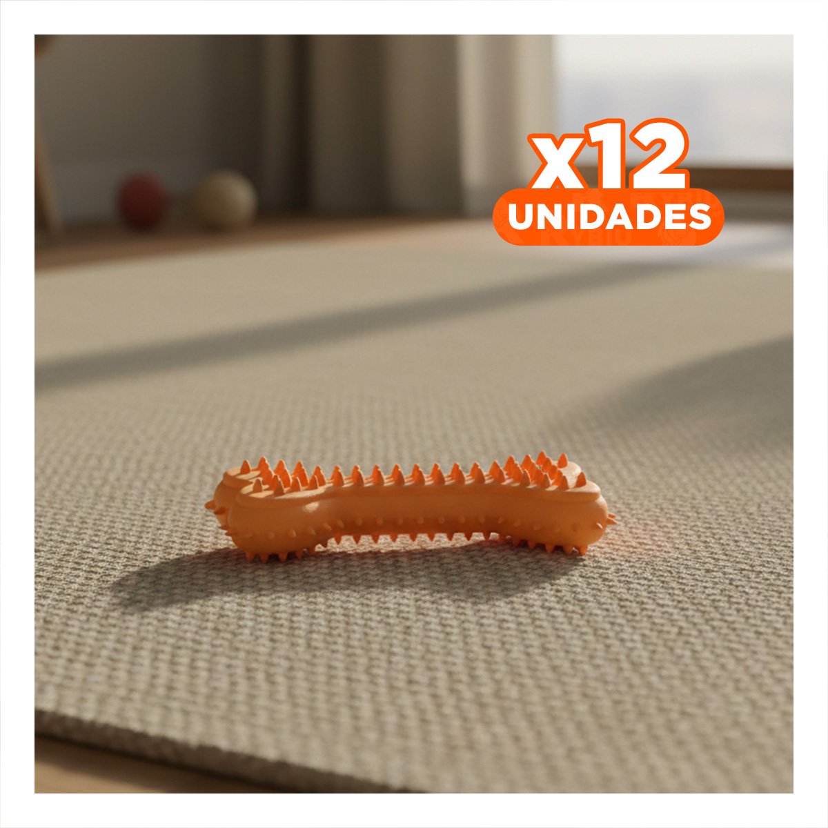 PACK12 ELEMENTO CON PUAS TIPO HUESO EN COLOR NARANJA DE INTEGRACION NATURAL - 1