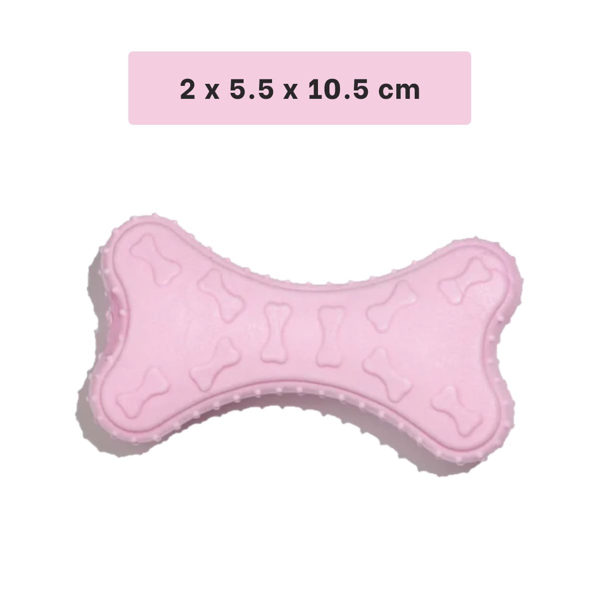 PACK6 PIEZA HUESO PEQUENO EN ROSADO CLARO PARA MASCOTA CON TEXTURA FLEXIBLE Y+REGALO STICKER - 4