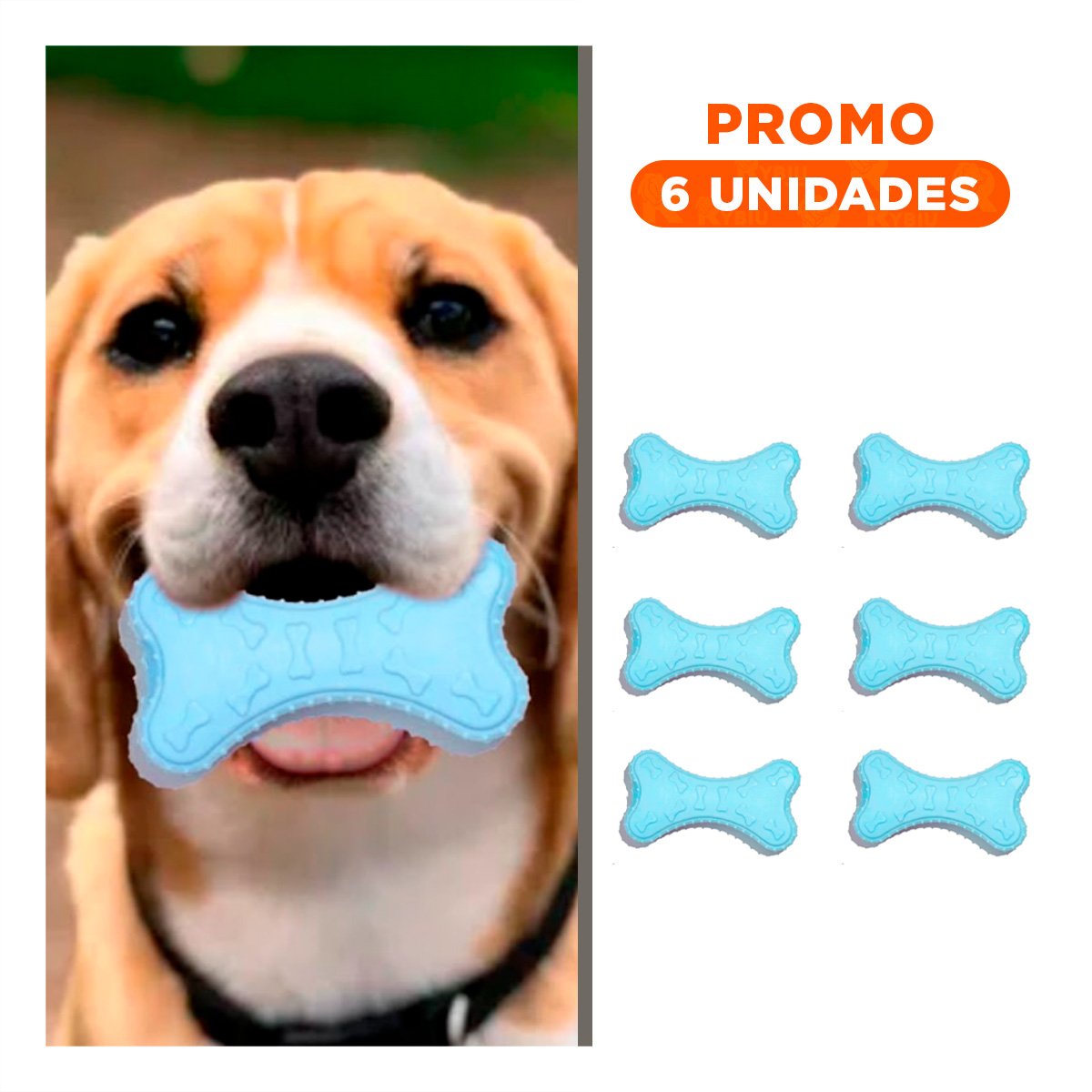 PACK6 ELEMENTO CELESTE CLARO HUESO PEQUENO PARA ENTORNOS DE APARIENCIA CLARA - 1