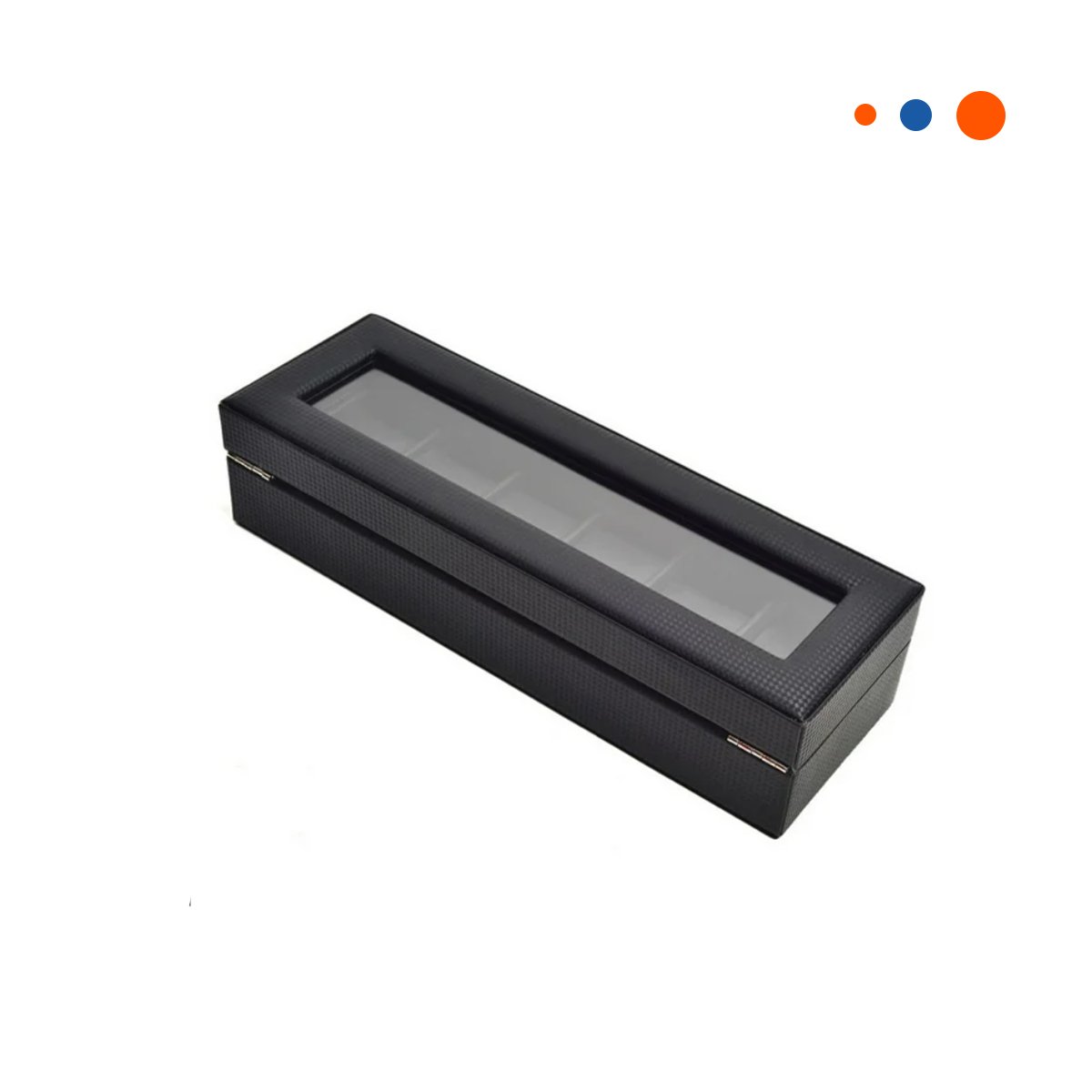 PACK4 CAJA COMPACTA NEGRO PARA 6 RELOJES COMPLETO Y+PAPEL REGALO - 3