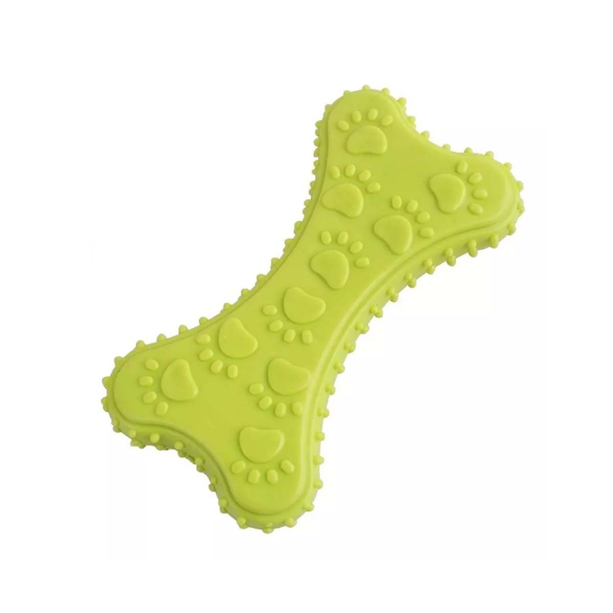 MORDEDOR VERDE LIMON CON FIGURA HUESO PEQUENO PARA INTERACCION REGULAR Y+PAPEL REGALO - 1
