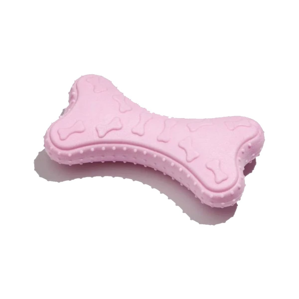 JUGUETE EN FORMA DE HUESO PEQUENO EN ROSADO CLARO PARA MASCOTA Y+PAPEL REGALO - 1
