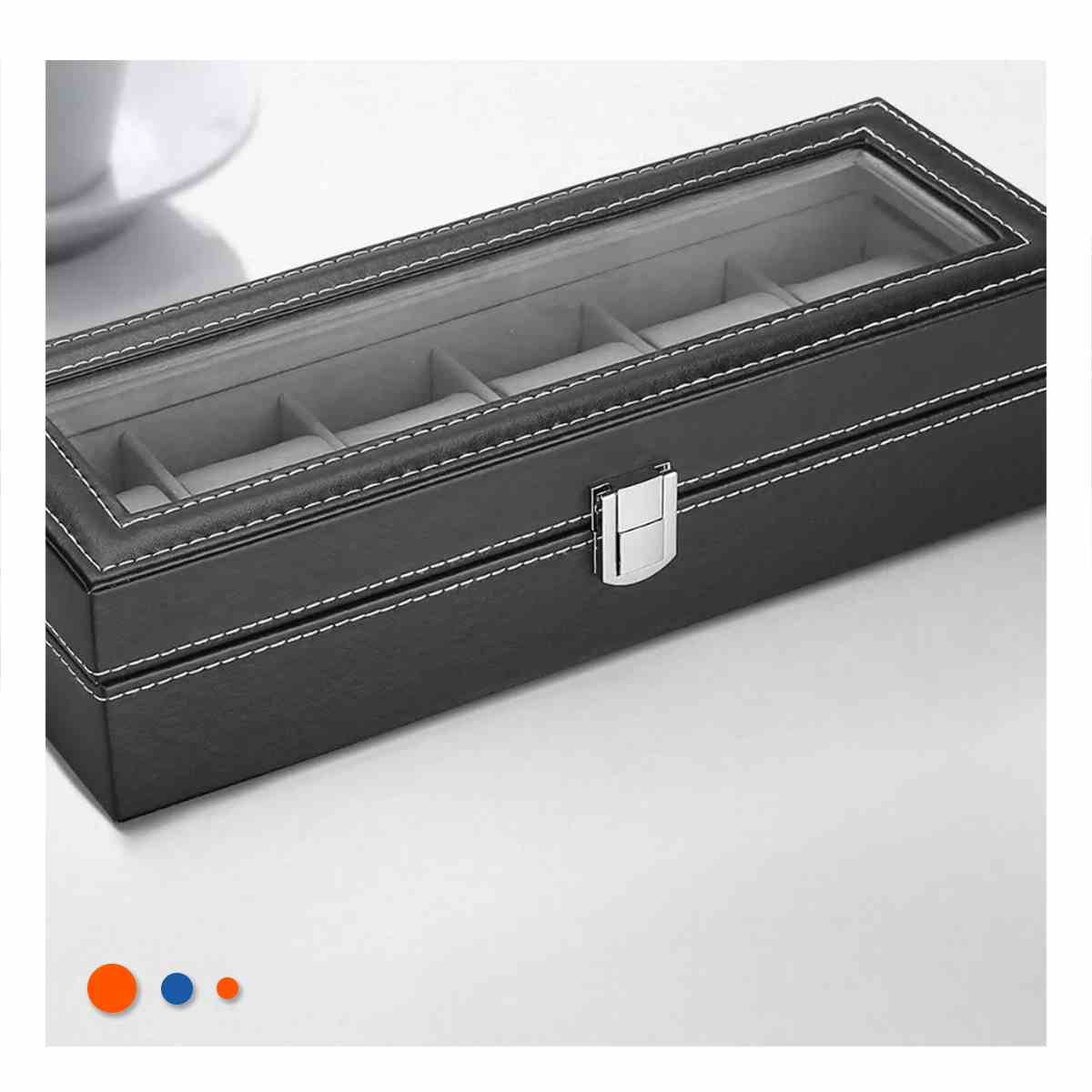 PACK6 PROTECTOR ELEGANTE NEGRO PARA 6 RELOJES COMPLETO - 3