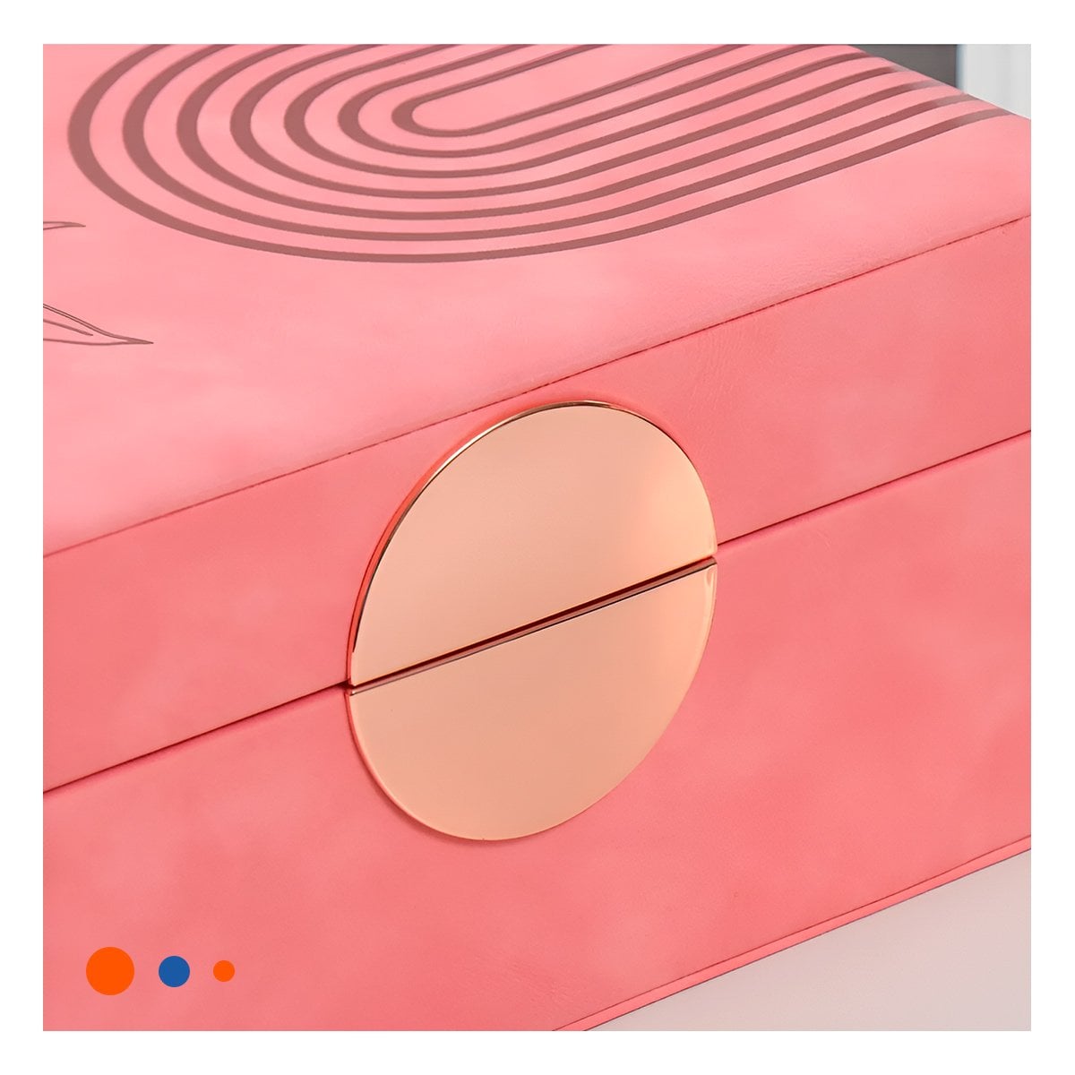 PACK2 COFRE MODERNO 2 NIVELES 24,5X18X11 CM ROSADO CON DETALLES DORADOS - 2
