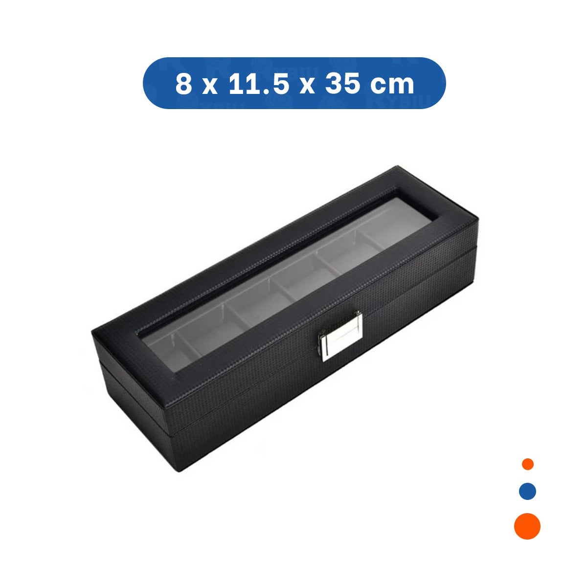 PACK2 ORGANIZADOR COMPACTO NEGRO PARA 6 RELOJES COMPLETO Y+REGALO STICKER - 4