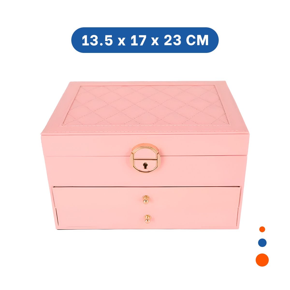 PACK2 GUARDAJOYAS MODERNO ROSADO 3 NIVELES 23X17X13,5 CM PARA MUJER - 4