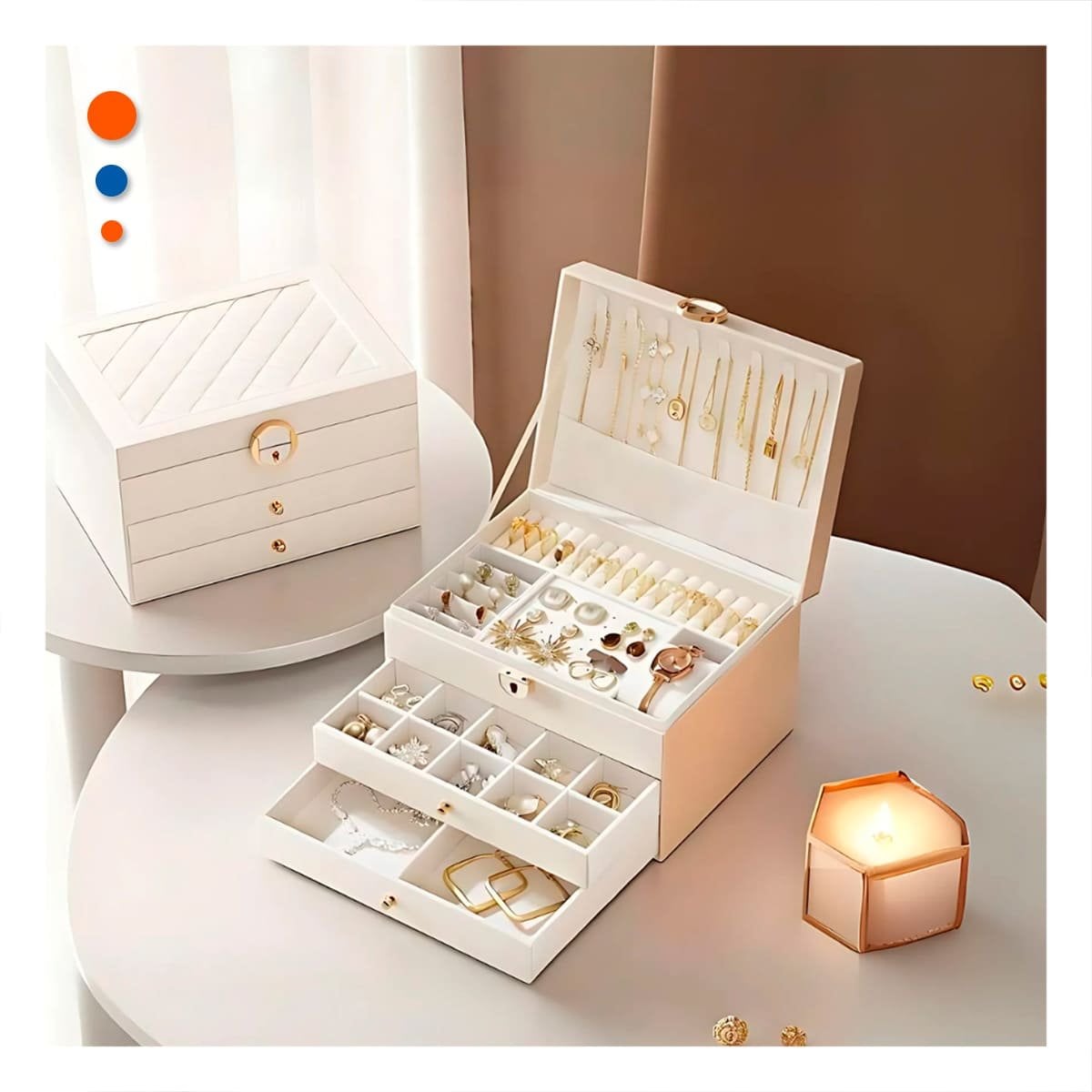 PACK6 ORGANIZADOR PRACTICO 3 NIVELES 23X17X13,5 CM BLANCO - 2