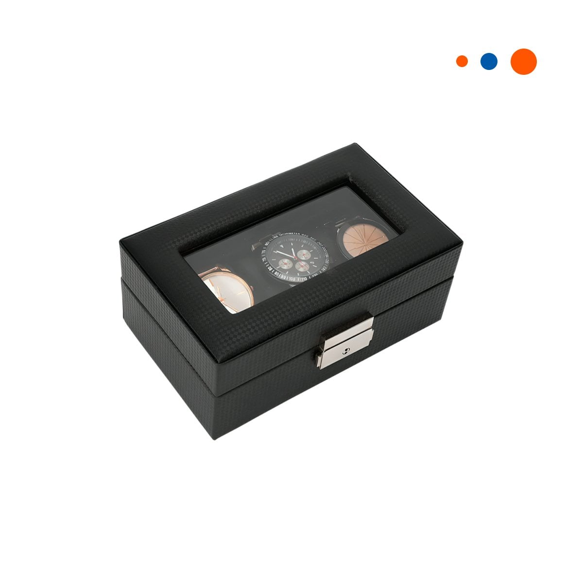 PACK4 ALMACENADOR ELEGANTE PARA 3 RELOJES CON INTERIOR SUAVE COMPLETO Y+PAPEL REGALO - 3