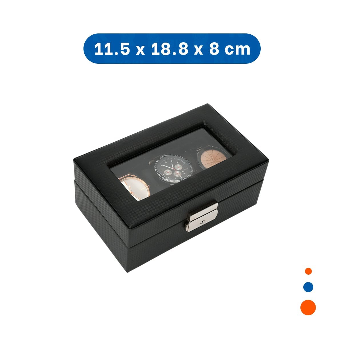 PACK4 ALMACENADOR ELEGANTE PARA 3 RELOJES CON INTERIOR SUAVE COMPLETO Y+PAPEL REGALO - 4