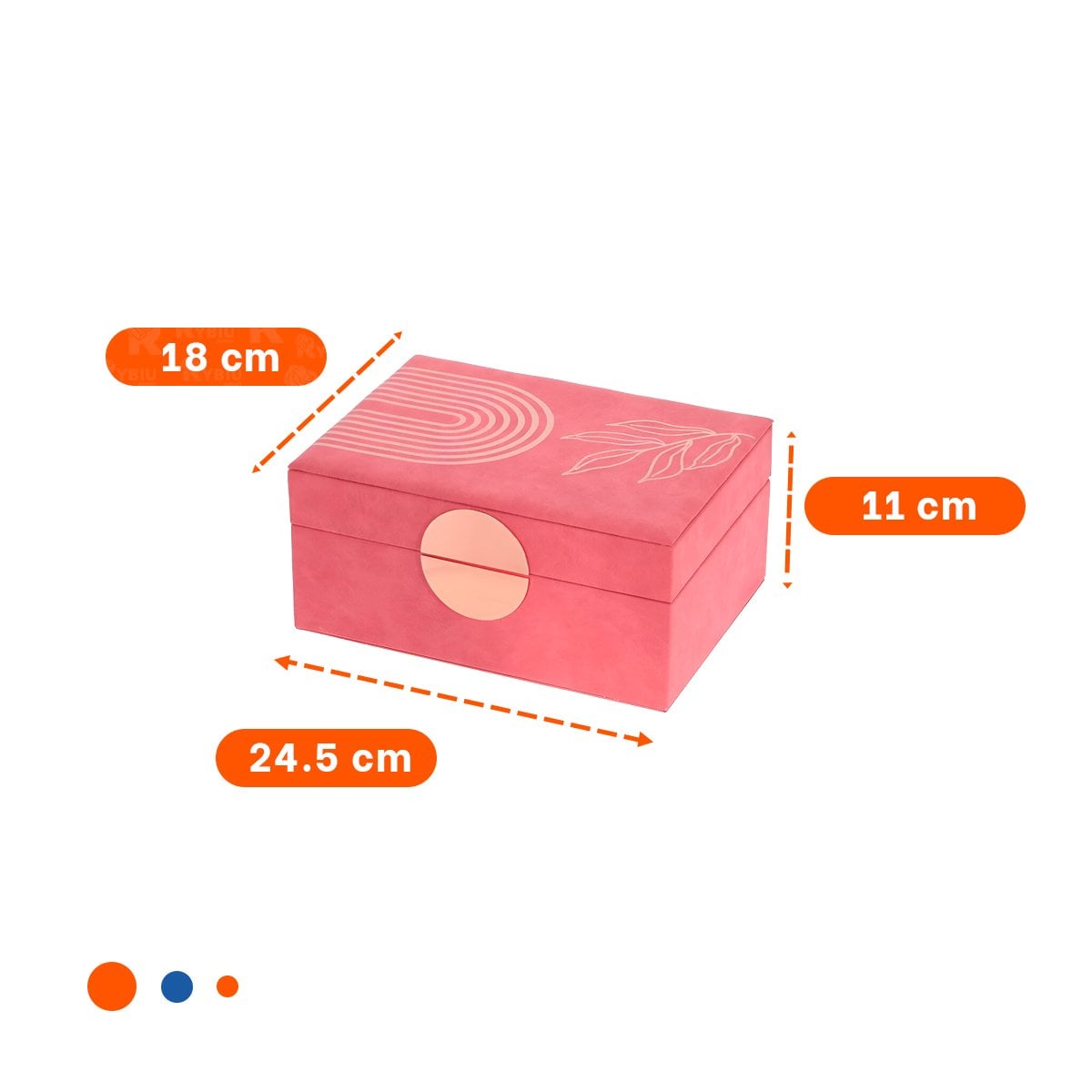 PACK6 CAJA PRACTICA 2 NIVELES 24,5X18X11 CM ROSADO CON DETALLES DORADOS Y+PAPEL REGALO - 4